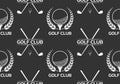 Golf seamless pattern or background with crossed golf clubs and ball on tee. Vector illustration Royalty Free Stock Photo